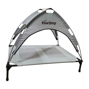 PawStep 50723 Elevated Outdoor Dog Bed Pet - Grey Large