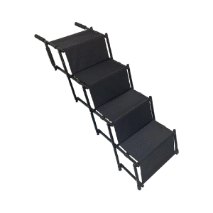 PawStep 50722 Portable 4-Step Dog Ramp – Safe, Non-Slip Folding Stairs for SUVs, Trucks, Vans, and Cars